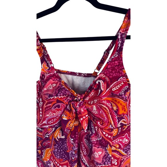 2/$35 NWT Swim Solutions 22W Tummy Control Bow-Front Swim Dress Bust Support - Picture 8 of 16